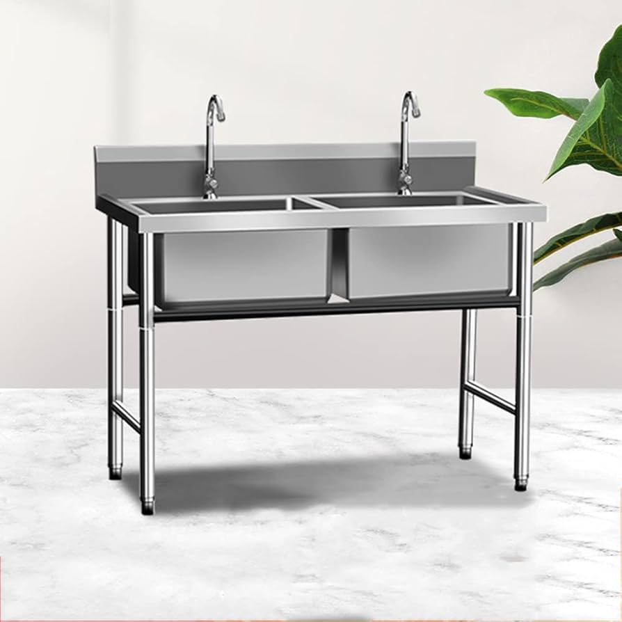 Amazon.co.jp: 業務用キッチン ステンレス製シンク、実用的な2つの