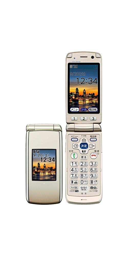 Amazon | 富士通 白ロム docomo/ドコモ F-09B らくらくホン7 ゴールド
