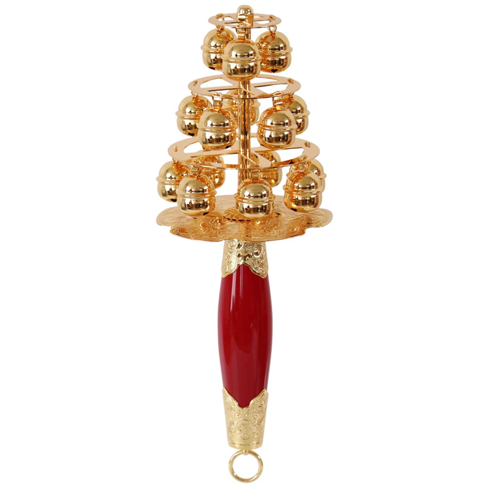 Amazon｜神楽鈴 全長31cm 本金メッキ かぐら鈴 三番叟鈴 日本舞踊 お