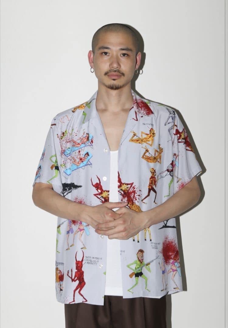 Amazon.co.jp: WACKO MARIA × NECK FACE HAWAIIAN SHIRT ワコマリア