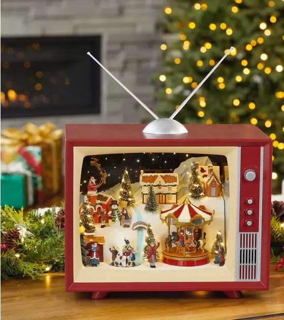 Amazon.co.jp: コストコ クリスマス レトロ TV ライト & ミュージック