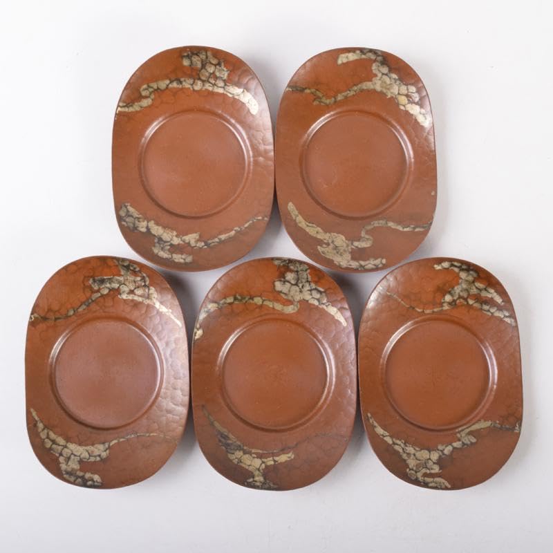 Amazon.co.jp: 煎茶道具 高岡銅器 鍛金製 西村義光作 茶托 五客 共箱 C