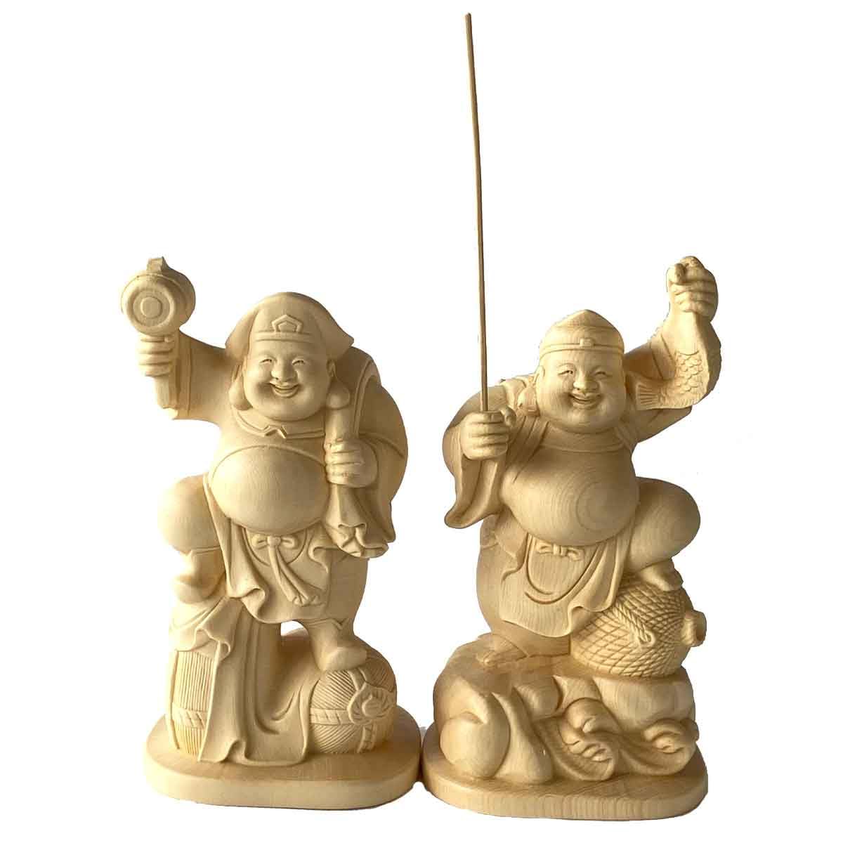 Amazon.co.jp: 大黒天 大黒様 恵比寿様 恵比寿天 15cm 商売繁盛 神棚