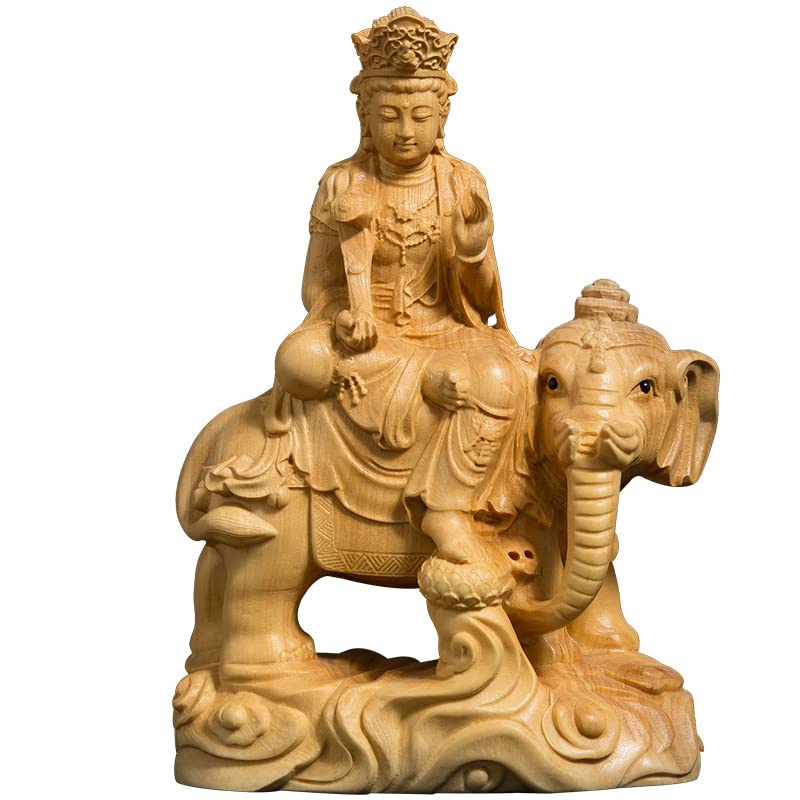 Amazon｜仏像 文殊 普賢菩薩 木彫り 置物開運十二干支お守り本尊 風水