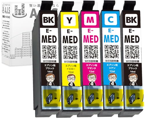 Amazon.co.jp: MED-4CL エプソン 用 4色+BK 5本セット EW-056A EW-456A