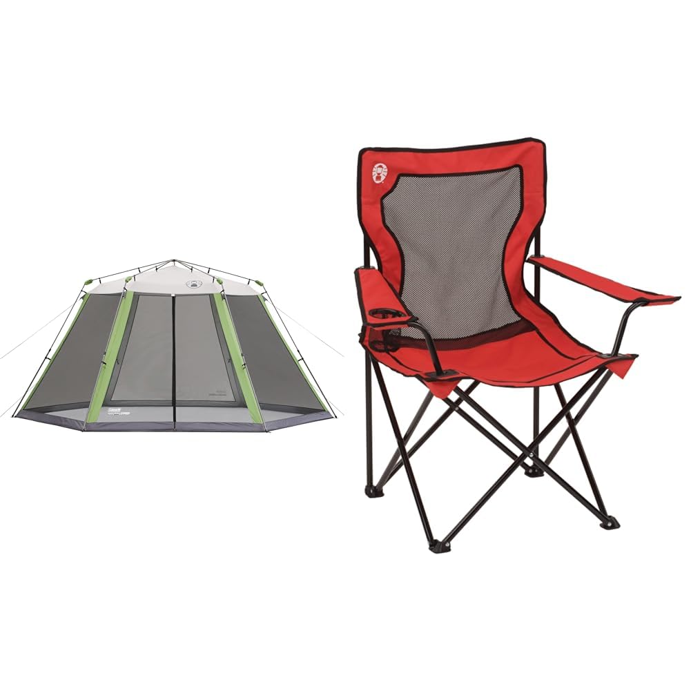 Amazon.com : Coleman 10x10ft Canopy Tent with Quad Camping Chair