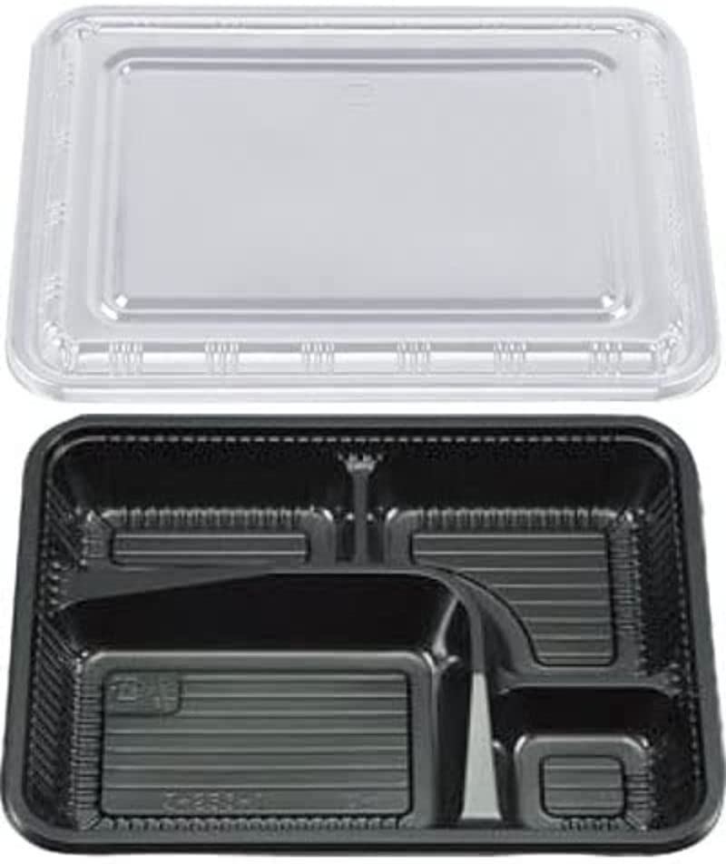 Amazon.co.jp: シーピー化成 使い捨て弁当容器 Z-253-1 BS黒 透明フタ