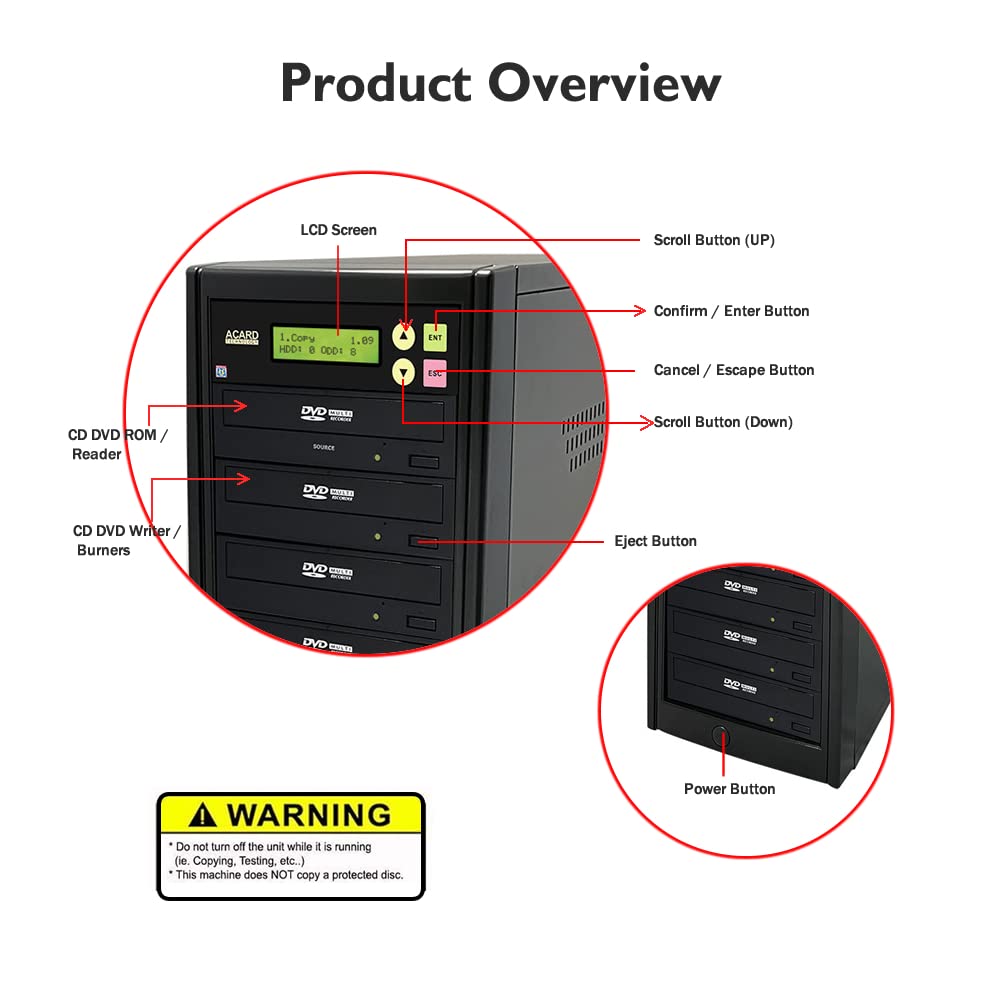 Amazon.com: ACARD TECHNOLOGY 1 to 7 24X Burner CD DVD Duplicator