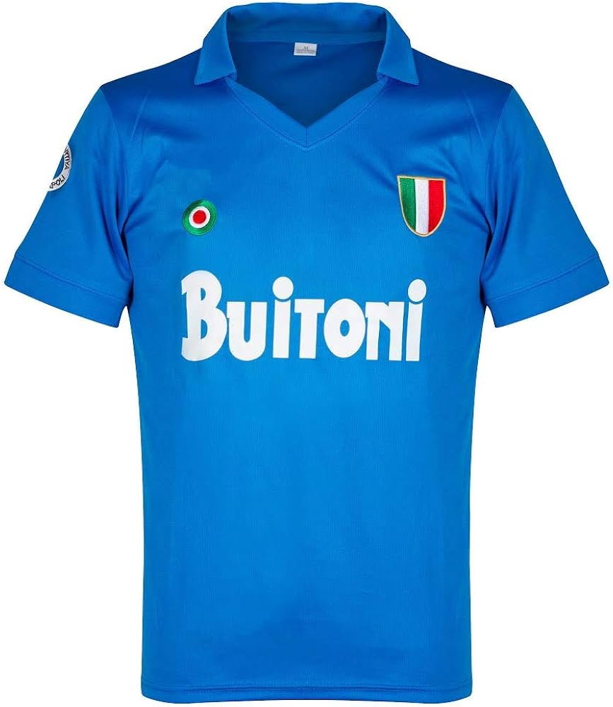 NR Napoli Home Reproduction Retro Maradona 10 Jersey 1987-1988 - L