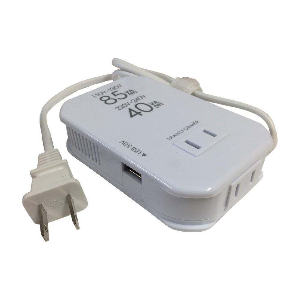 Amazon.co.jp: カシムラ 海外用 薄型2口 変圧器 USB出力端子付 AC110V
