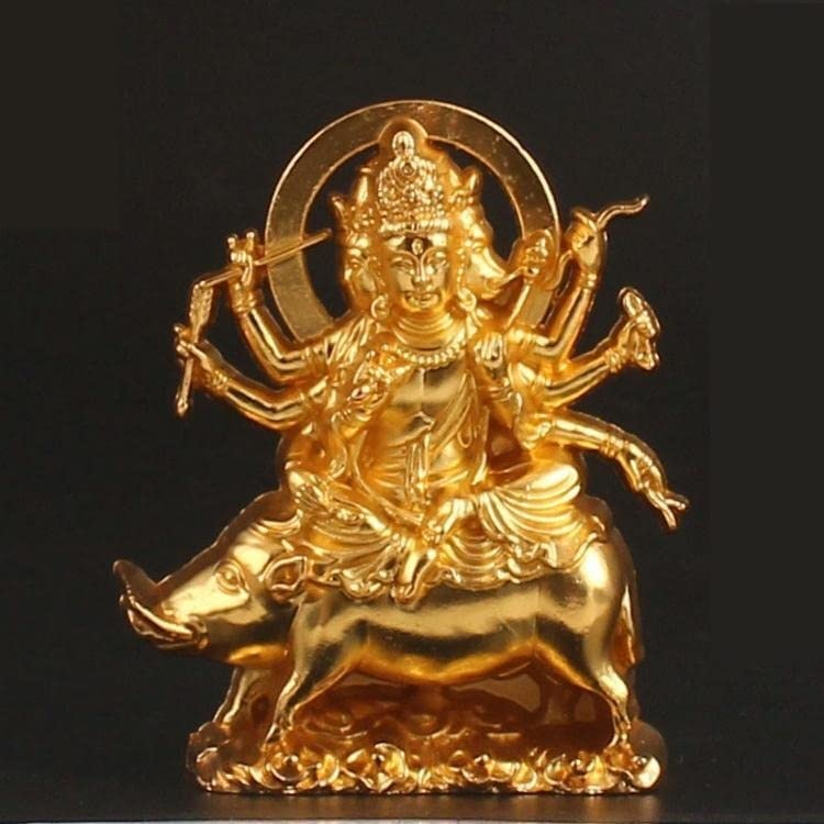 Amazon｜仏像 摩利支天 座像 騎猪像 守護神 合金製 総高7cm｜仏像