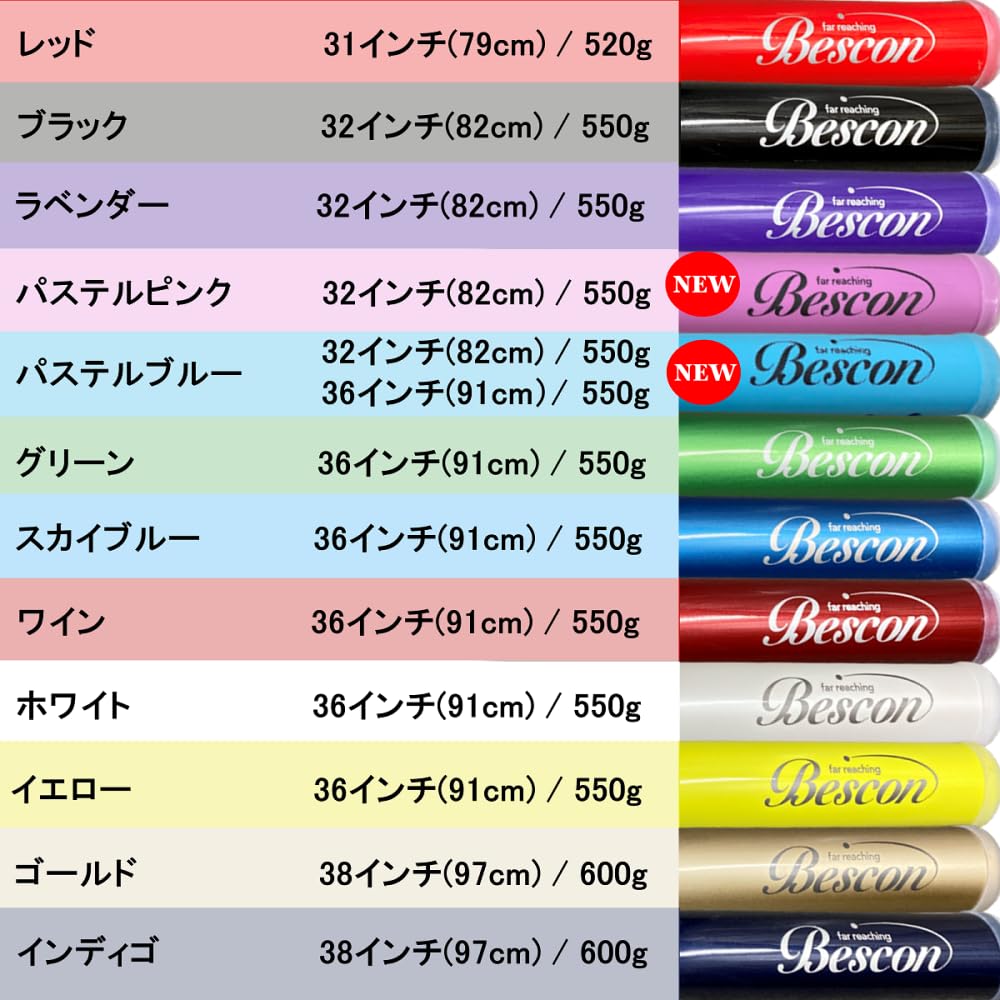 Amazon | ベスコン(Bescon) ベスコンスイングバット ゴールド 38インチ