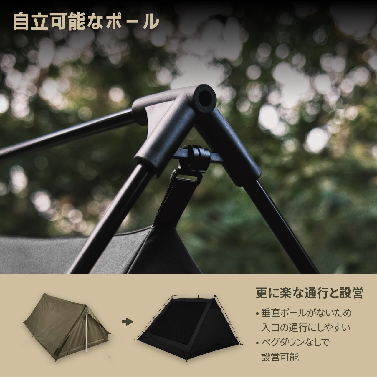 Amazon.co.jp: CAMVIL（カンビル）A型フレームテント カーキ 防風 防水