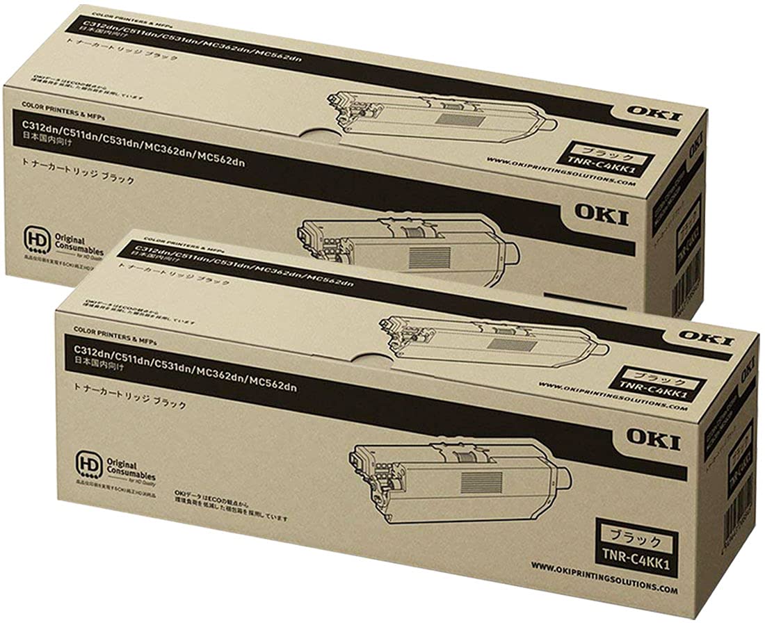 Amazon | OKI トナーカートリッジTNR-C4KK1 ブラック 2本セット 純正品