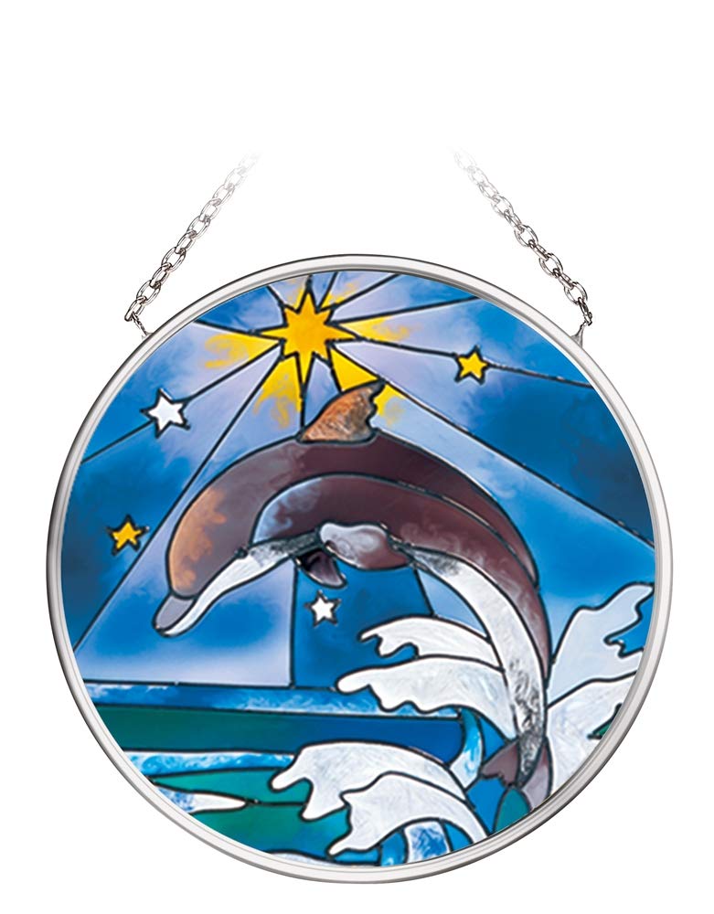 Amazon.co.jp: サンキャッチャー ステンドグラス風 イルカ 海 Leaping