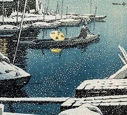 Amazon.co.jp: 川瀬巴水 版画「雪の向島」 昭和六年 大判ポスター