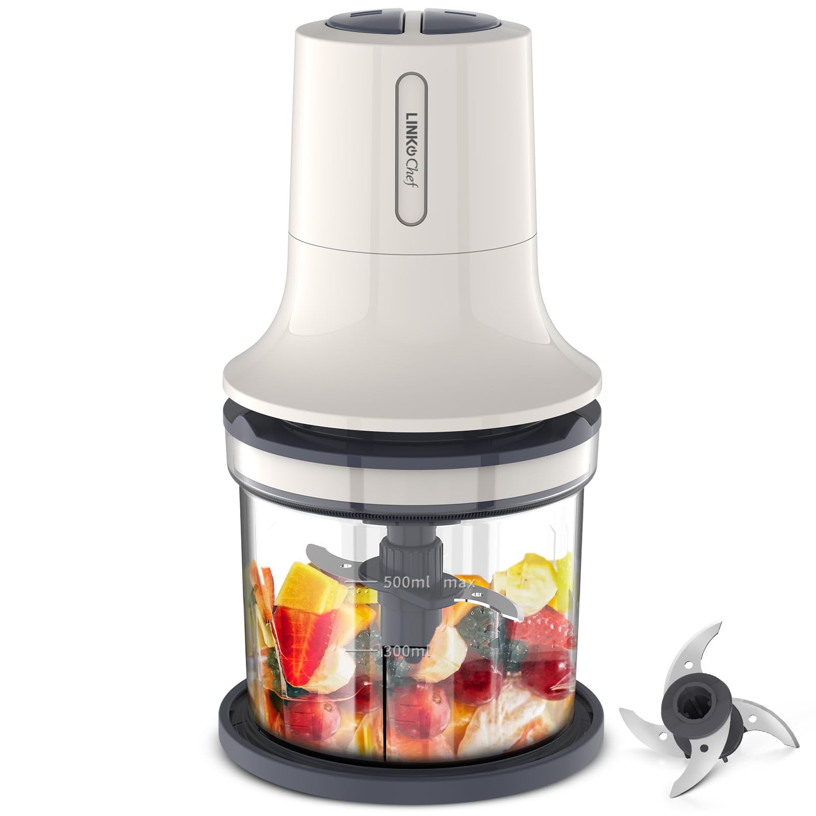 Amazon | フードプロセッサー LINKChef ミキサー 小型 500ml 電動 260W