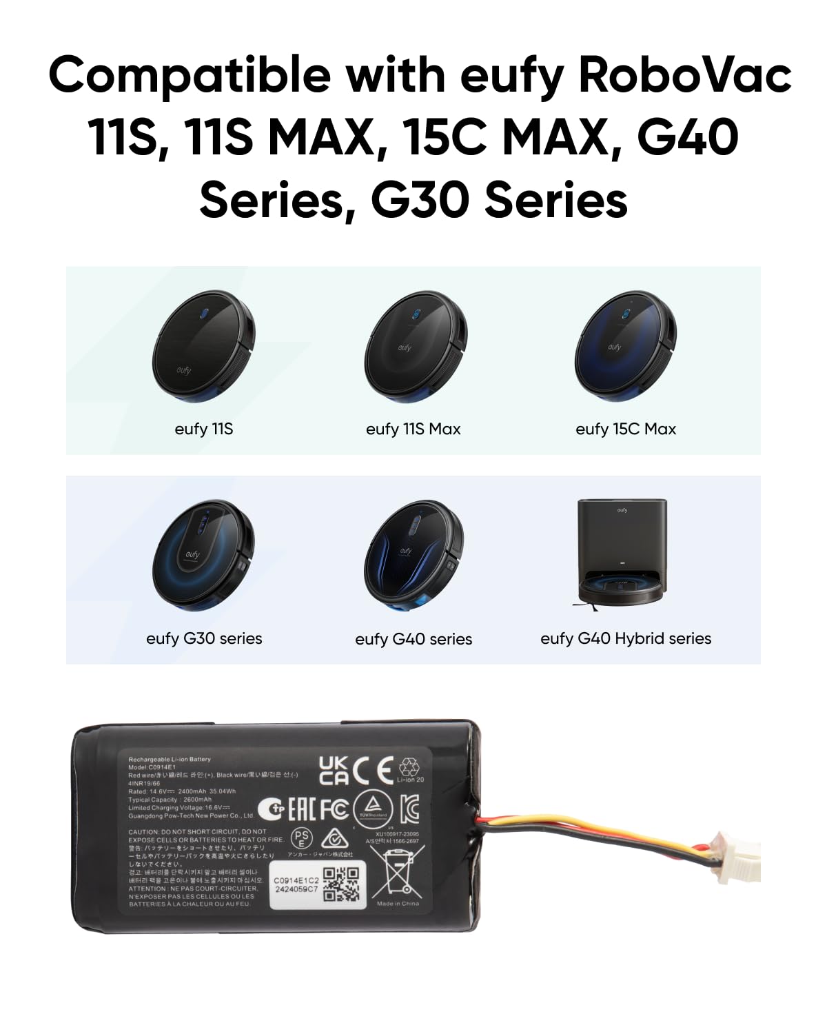 Amazon.com: eufy Accessories Replacement Battery Pack, Compatible