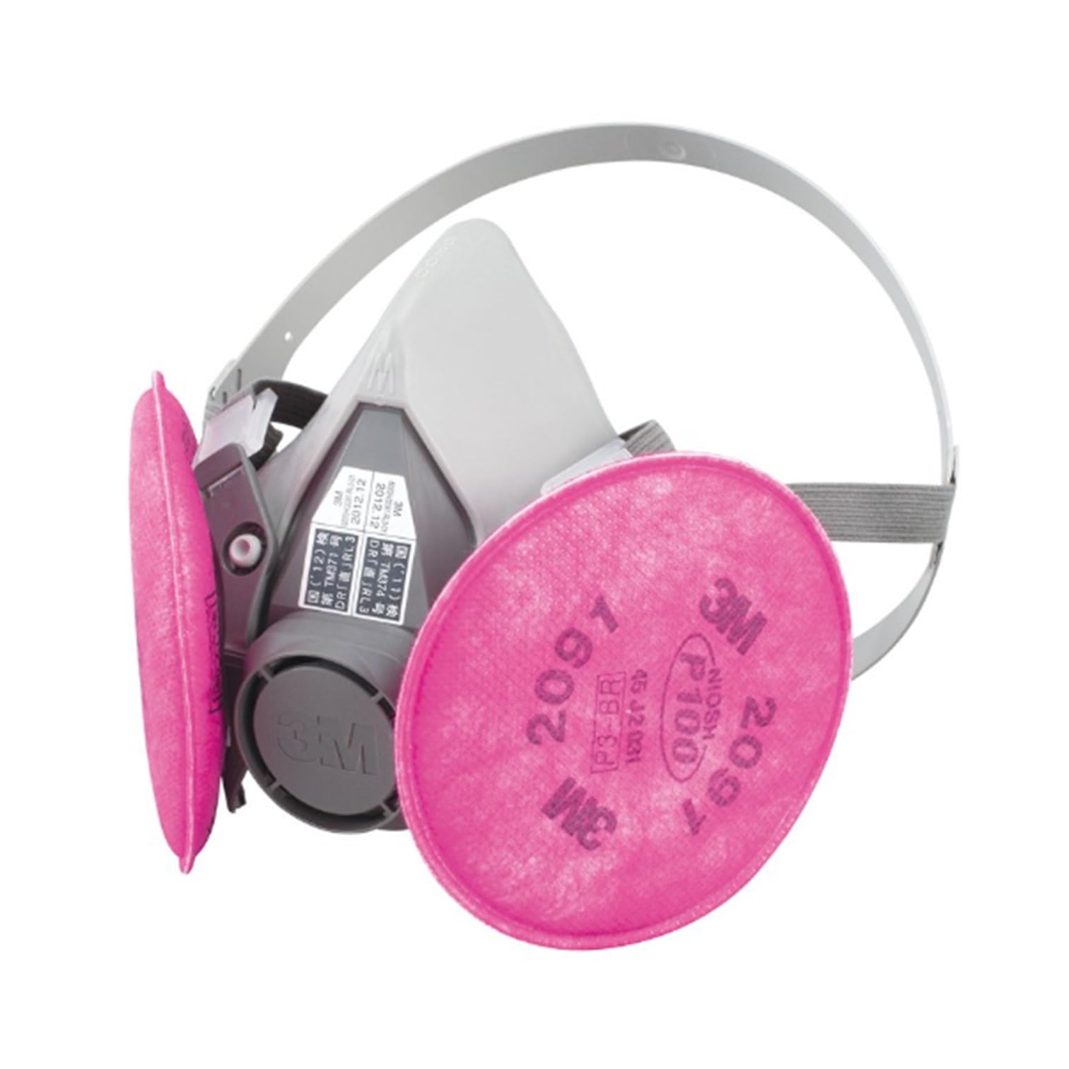 3M フェイスマスク 黒/ピンク 6N01フィルター用 3M フェイスマスク 黒