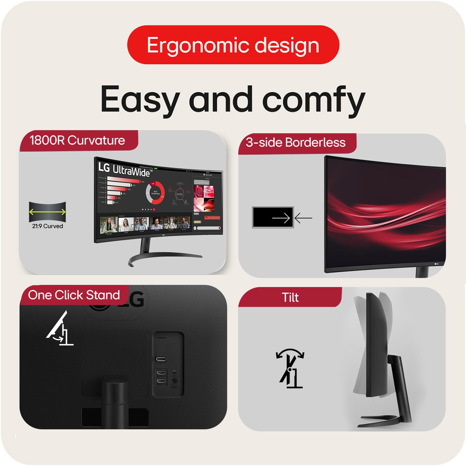 Amazon.co.jp: LG 34インチ 21:9 カーブウルトラワイドモニター、WQHD