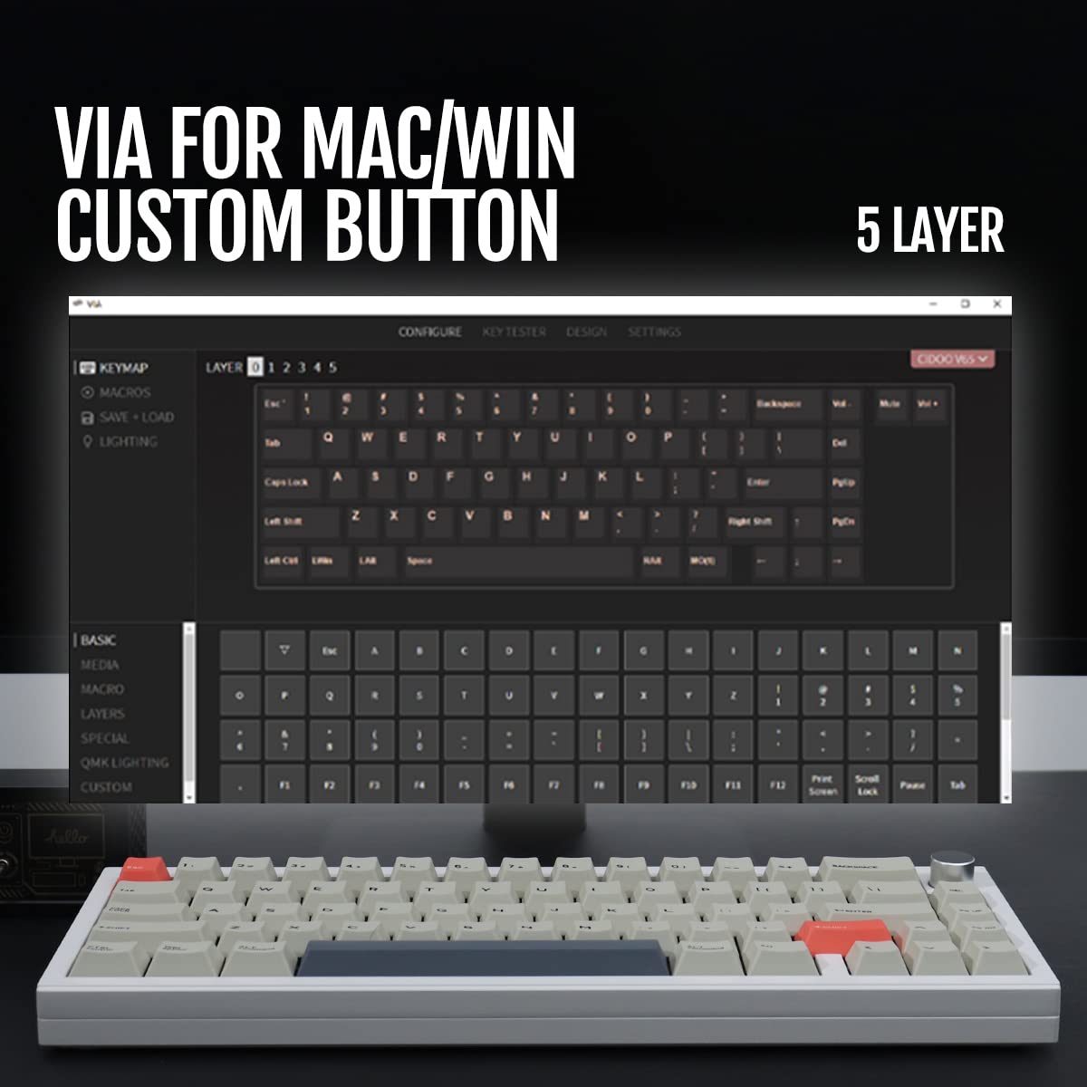 Amazon | V65 V2 ワイヤレス ホットスワップ可能なメカニカル