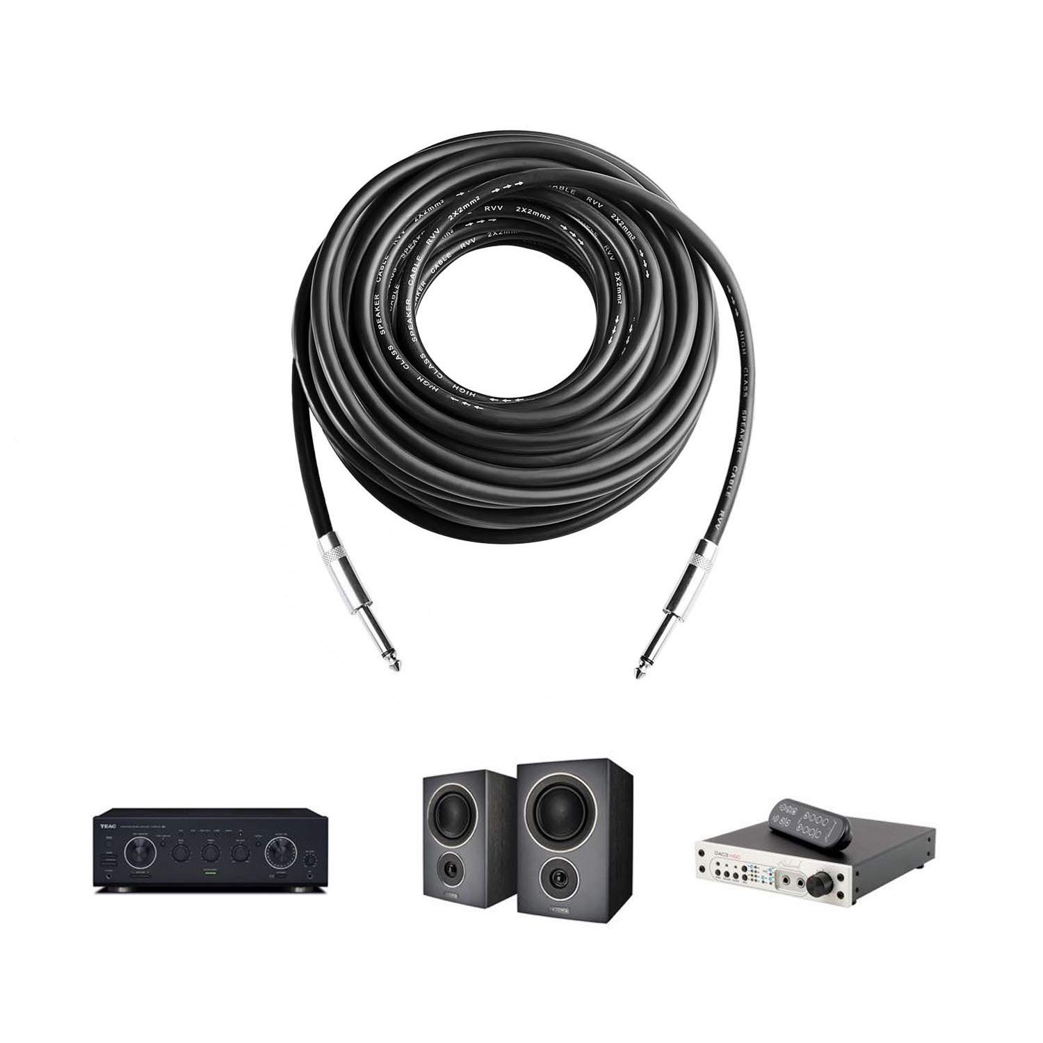 Amazon | Yoico スピーカーケーブル 4本セット 25フィート