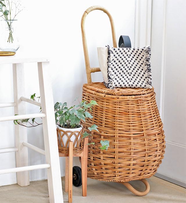 Amazon｜籐ショッピングカート 買い物 かご ラタン 藤 天然素材かご