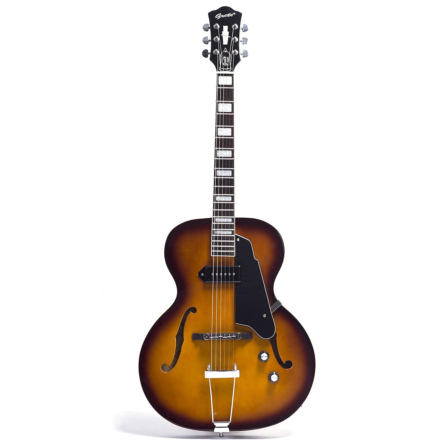 Amazon | GROTE Jazz Electric Guitar Semi-Hollow Body Chrome