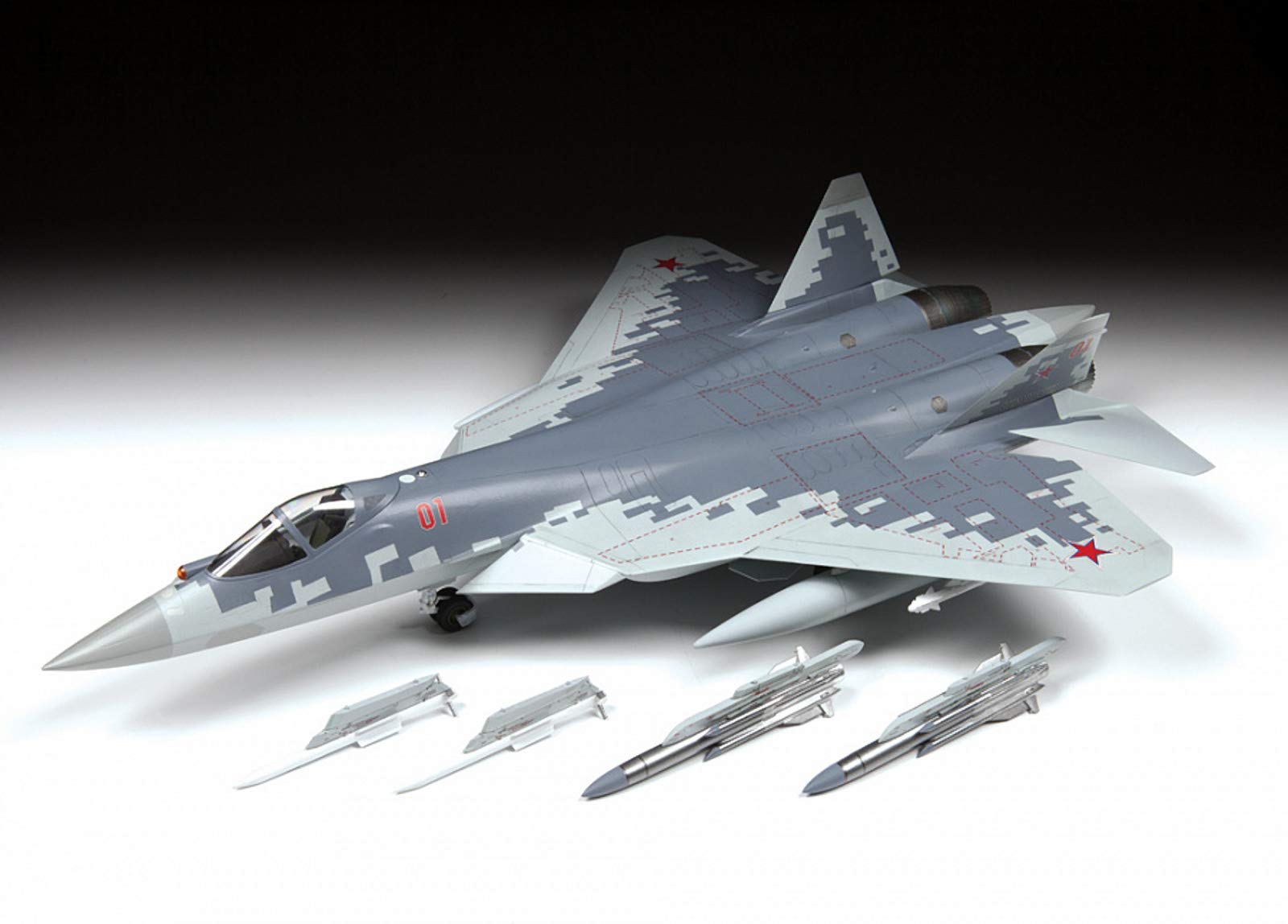 Amazon | ズベズダ 1/48 ロシア空軍 Su-57 プラモデル ZV4824
