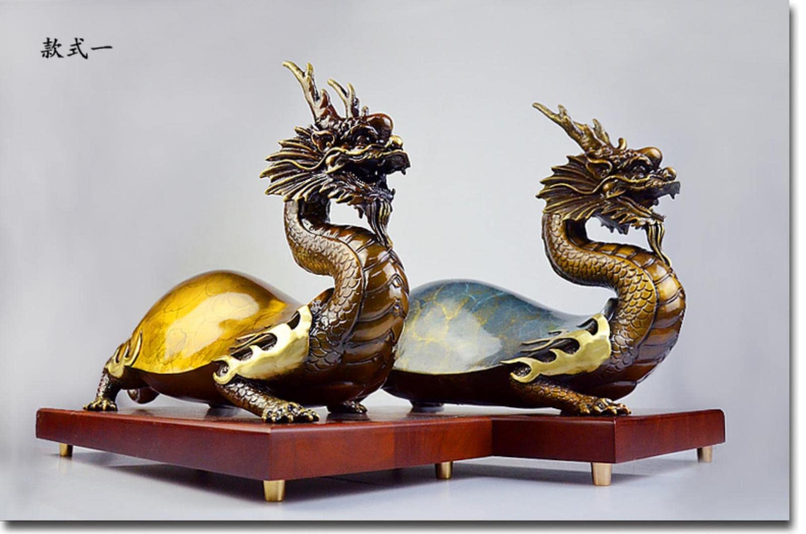 Amazon.co.jp: 青銅製 置物 銅製 飾り物 真鍮 龍亀 ロングイ 龍 辰 竜