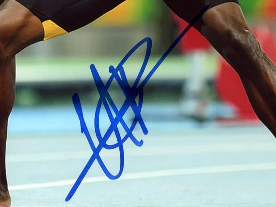 ウサイン・ボルト直筆サイン入り2Lサイズ写真…オリンピック金
