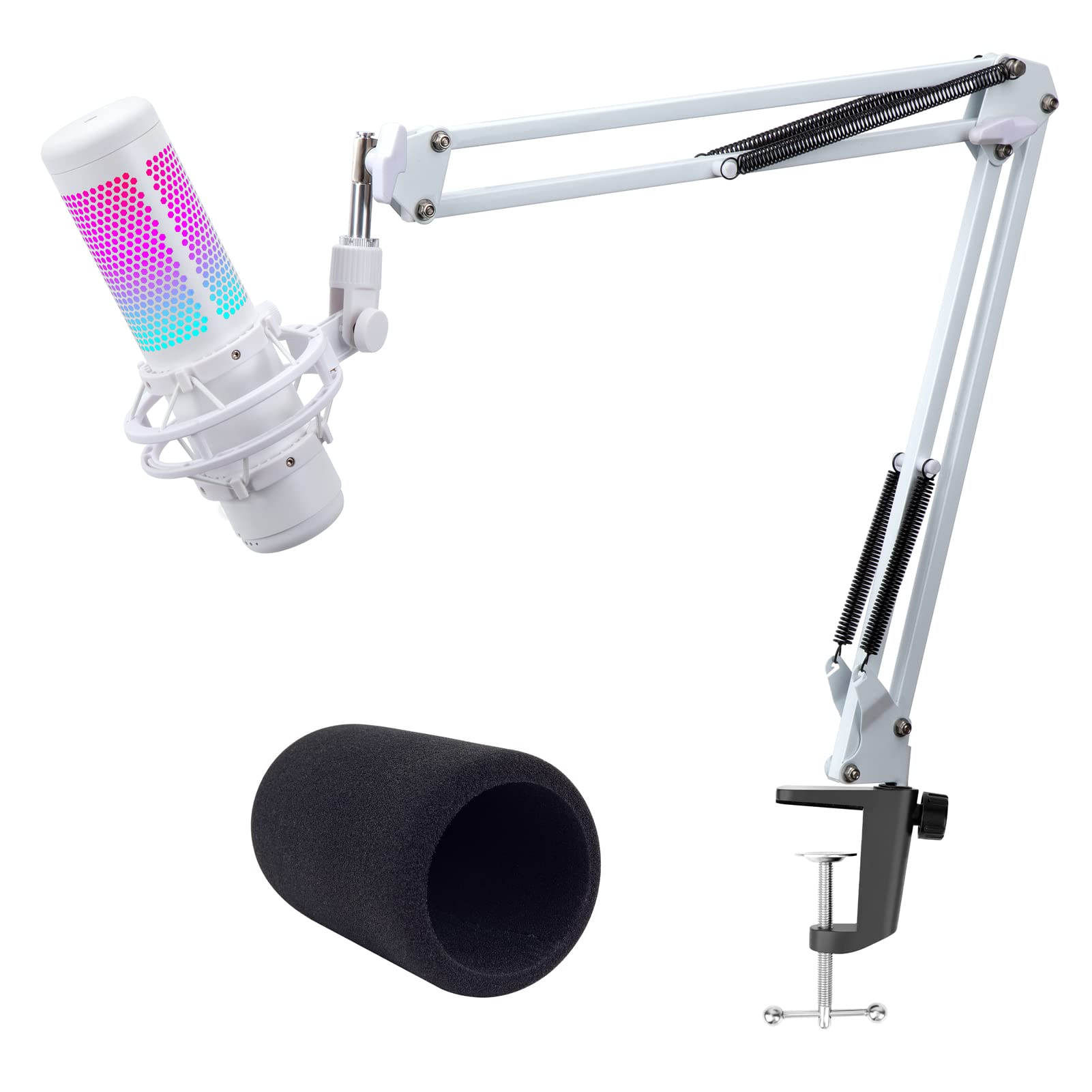 Amazon.com: White Boom Arm for HyperX QuadCast S - White Mic Arm