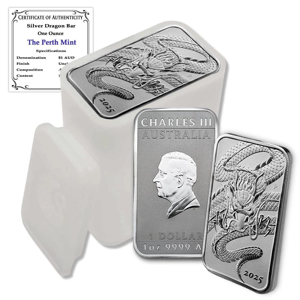 2025 P Lot of (20) 1 Troy Ounce Australian Silver Dragon