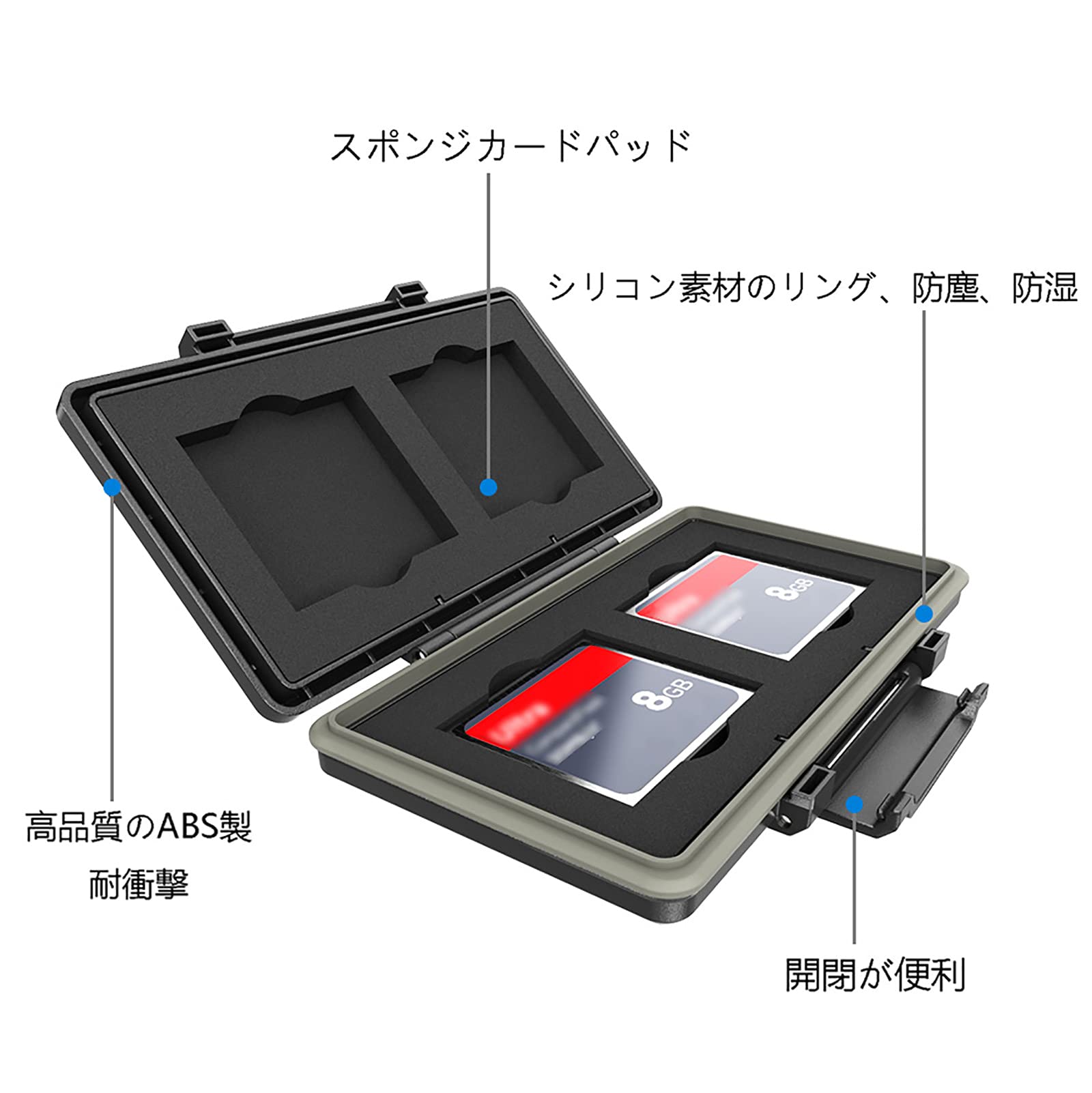 Amazon | JJC 4 スロット CF コンパクトフラッシュ カードケース 4 枚
