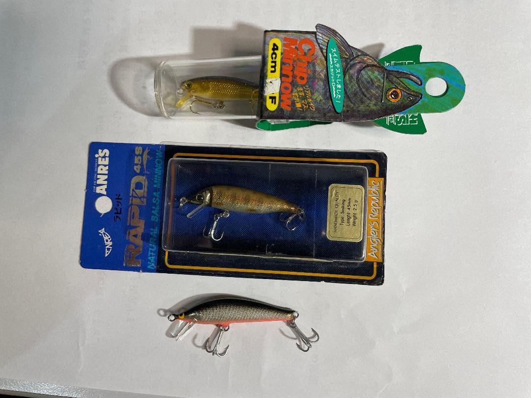 廃番 未使用】 渓流トラウトバルサミノー3個セットハンドメイドミノー