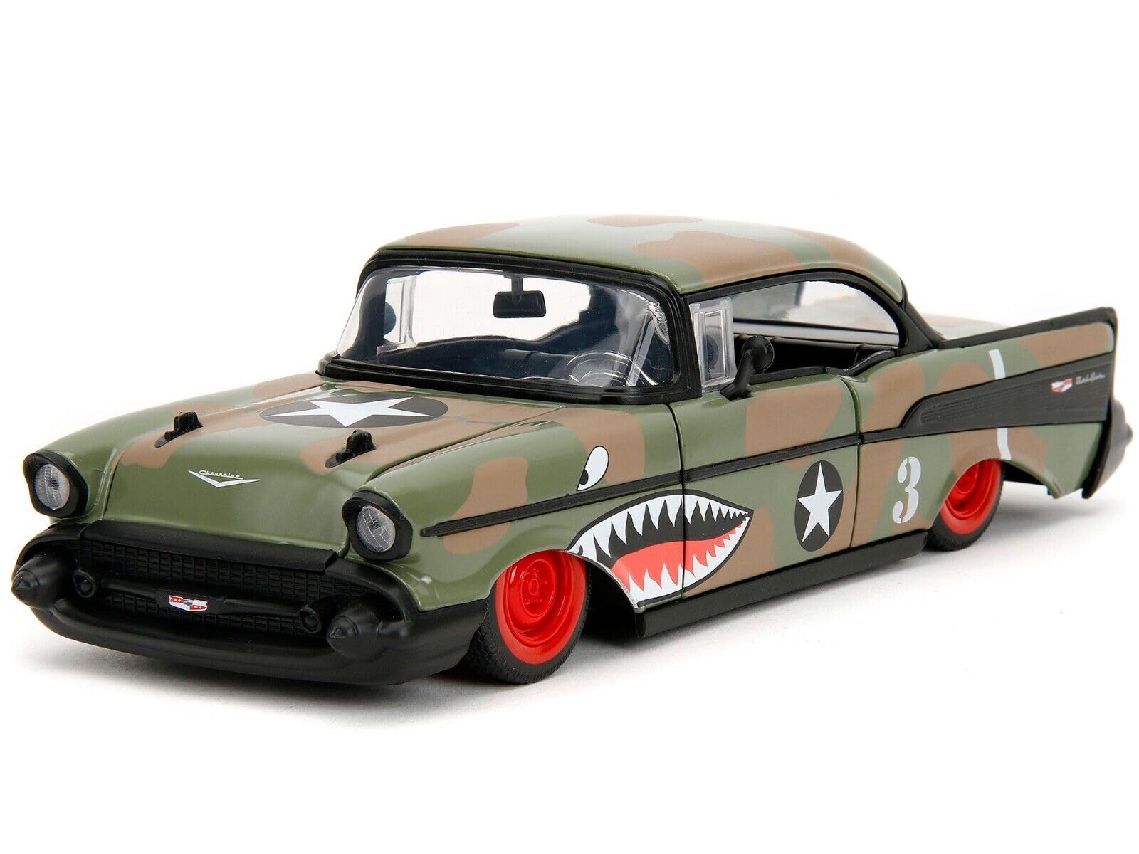 Amazon | JADA TOYS 1/24 シボレー ベルエア 1957 アーミーグリーン