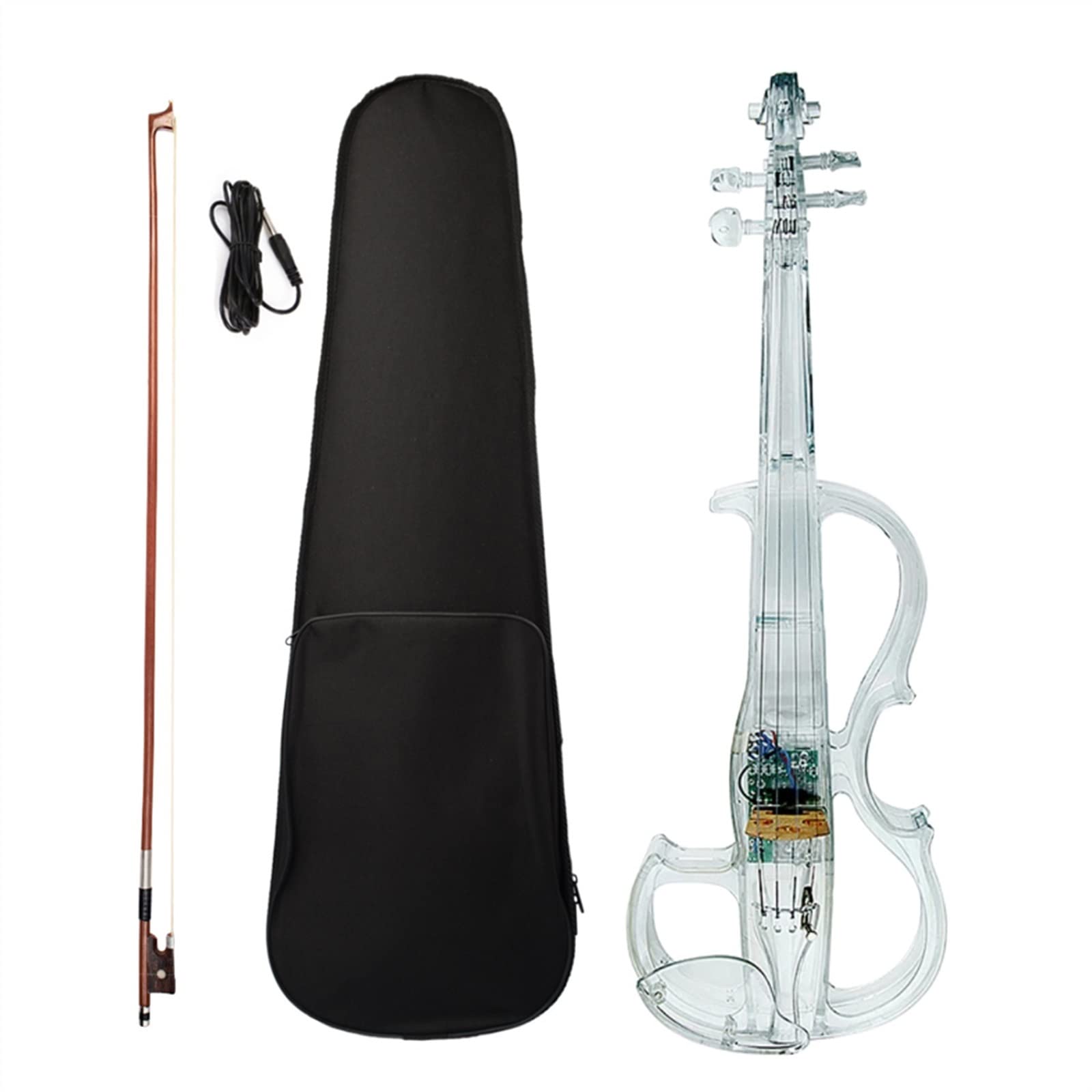 Amazon.co.jp: 4/4 エレクトリック バイオリン 透明 アクリル ボディ