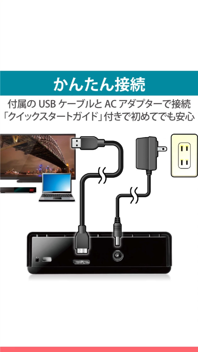 Amazon | エレコム 外付けハードディスク 4TB USB3.2(Gen1) テレビ録画