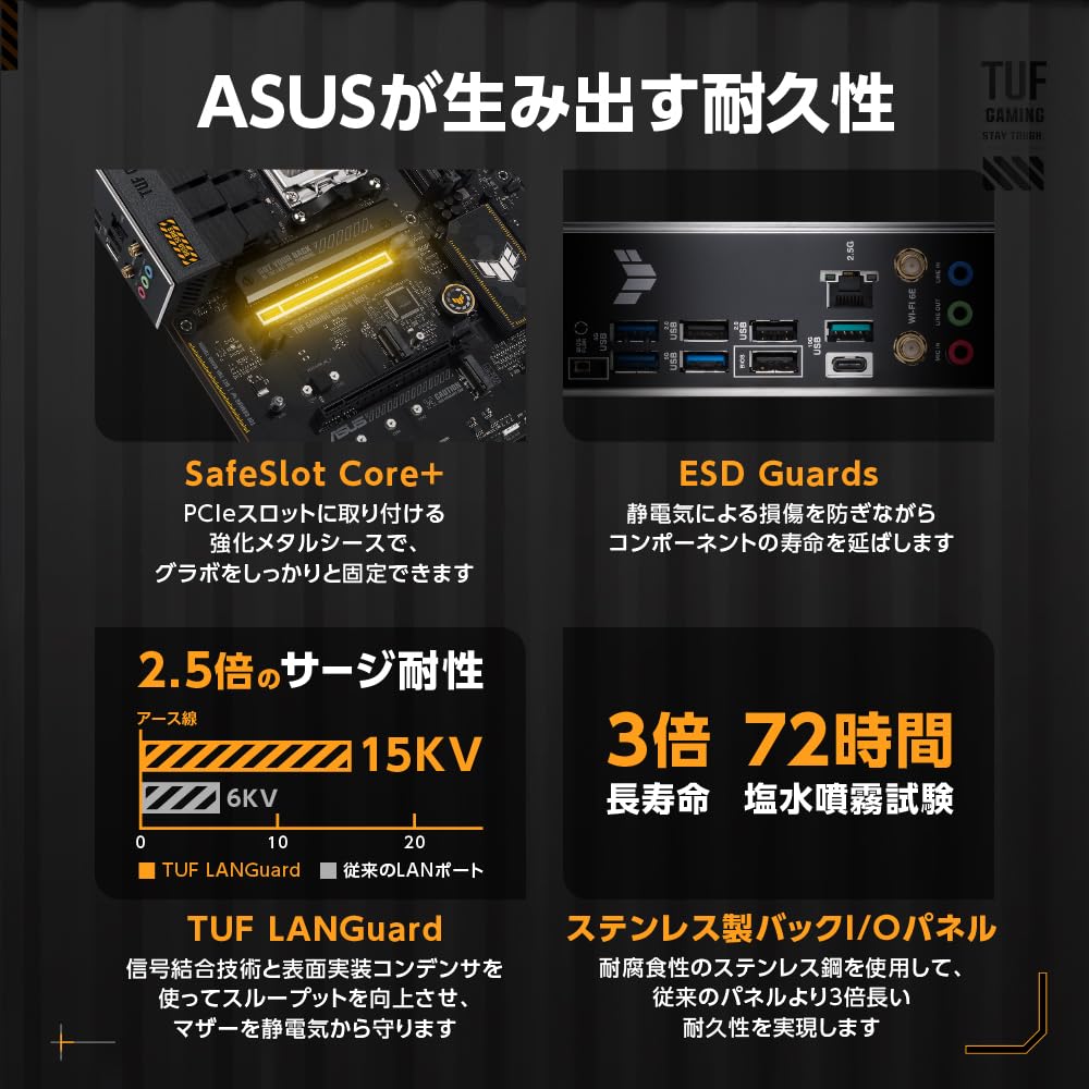 Amazon | ASUS TUF GAMING B650-E WIFI AMD Ryzen 7000 シリーズ AM5