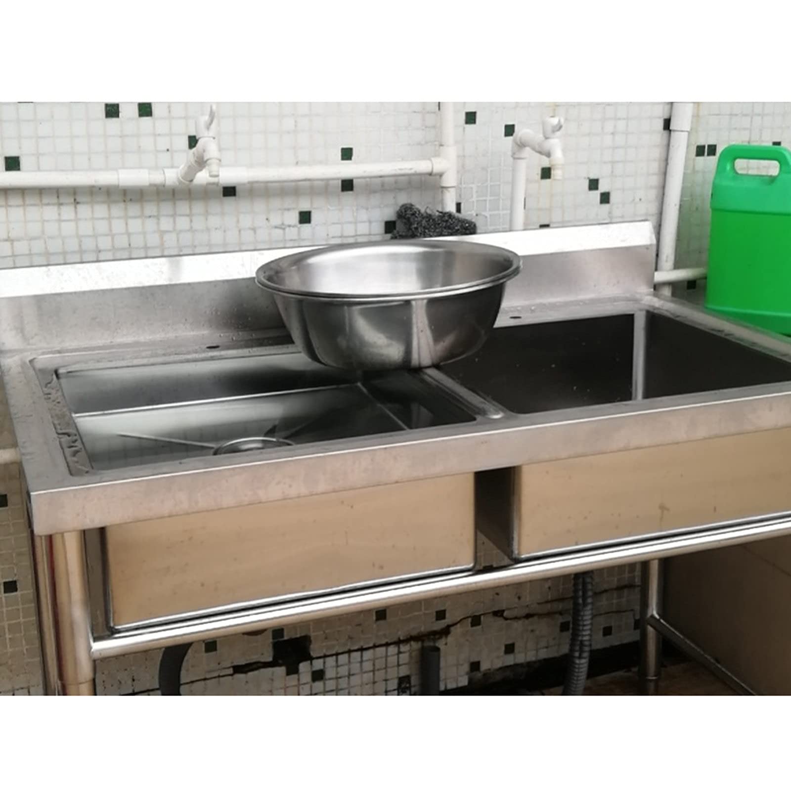 Amazon.co.jp: キッチン用流し台 ダブルシンク 蛇口付き 簡易流し台