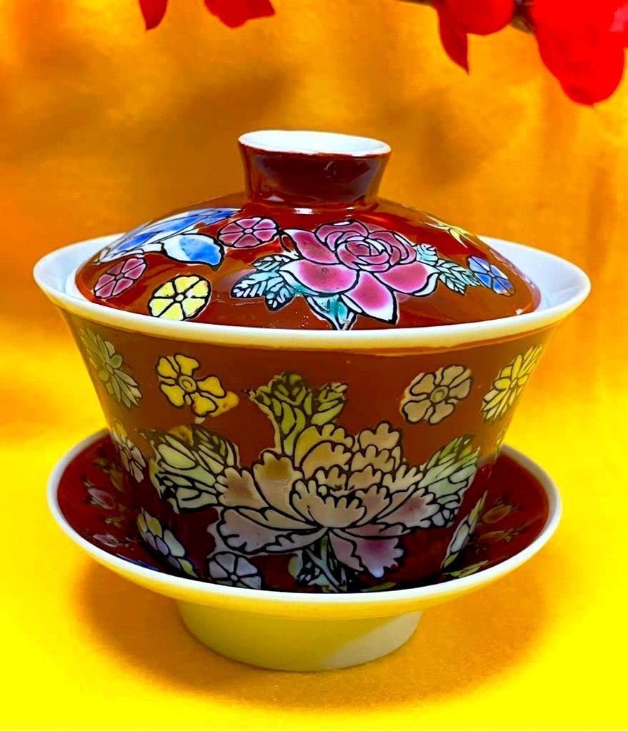 Amazon.co.jp: 《中国 景徳鎮》豪華！中国茶器「蓋碗」(蓋付き茶杯&茶