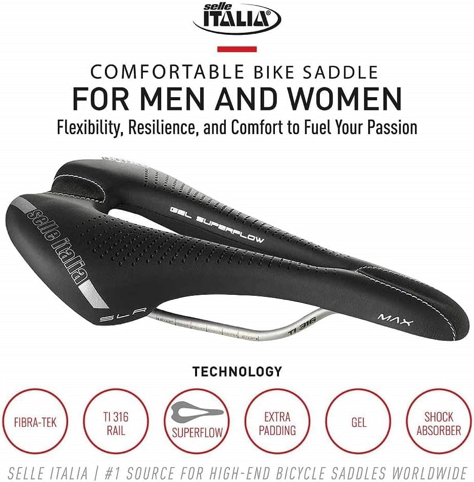 Amazon | SELLE ITALIA(セライタリア) MAX SLR Gel S.FLOW Ti316 BLK L