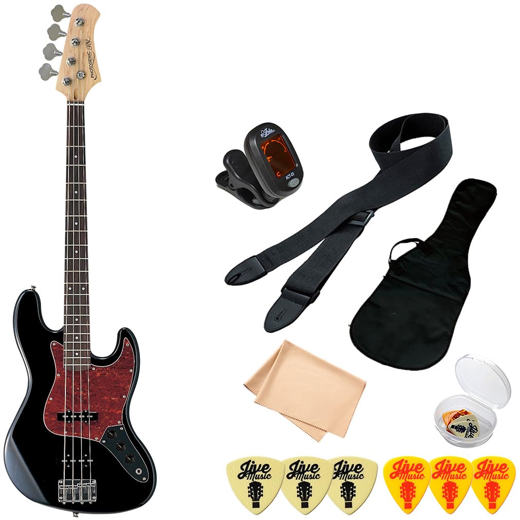 Amazon | ベース 初心者セット 7点 PhotoGenic JB-240 ブラック 鼈甲柄