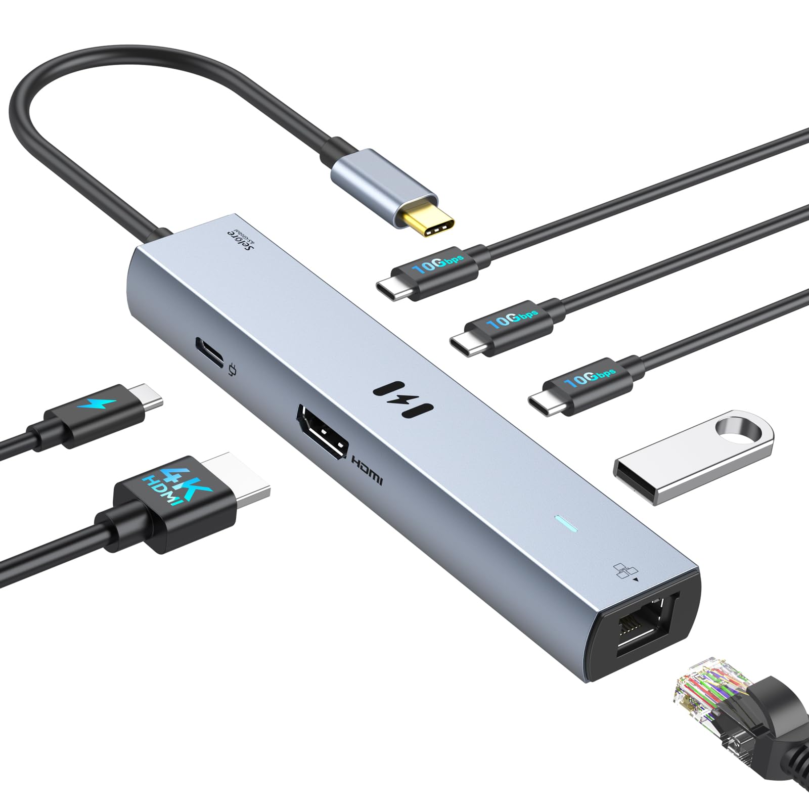 Amazon | Selore USB C ハブ7 in 1 ドッキングステーション【USB C