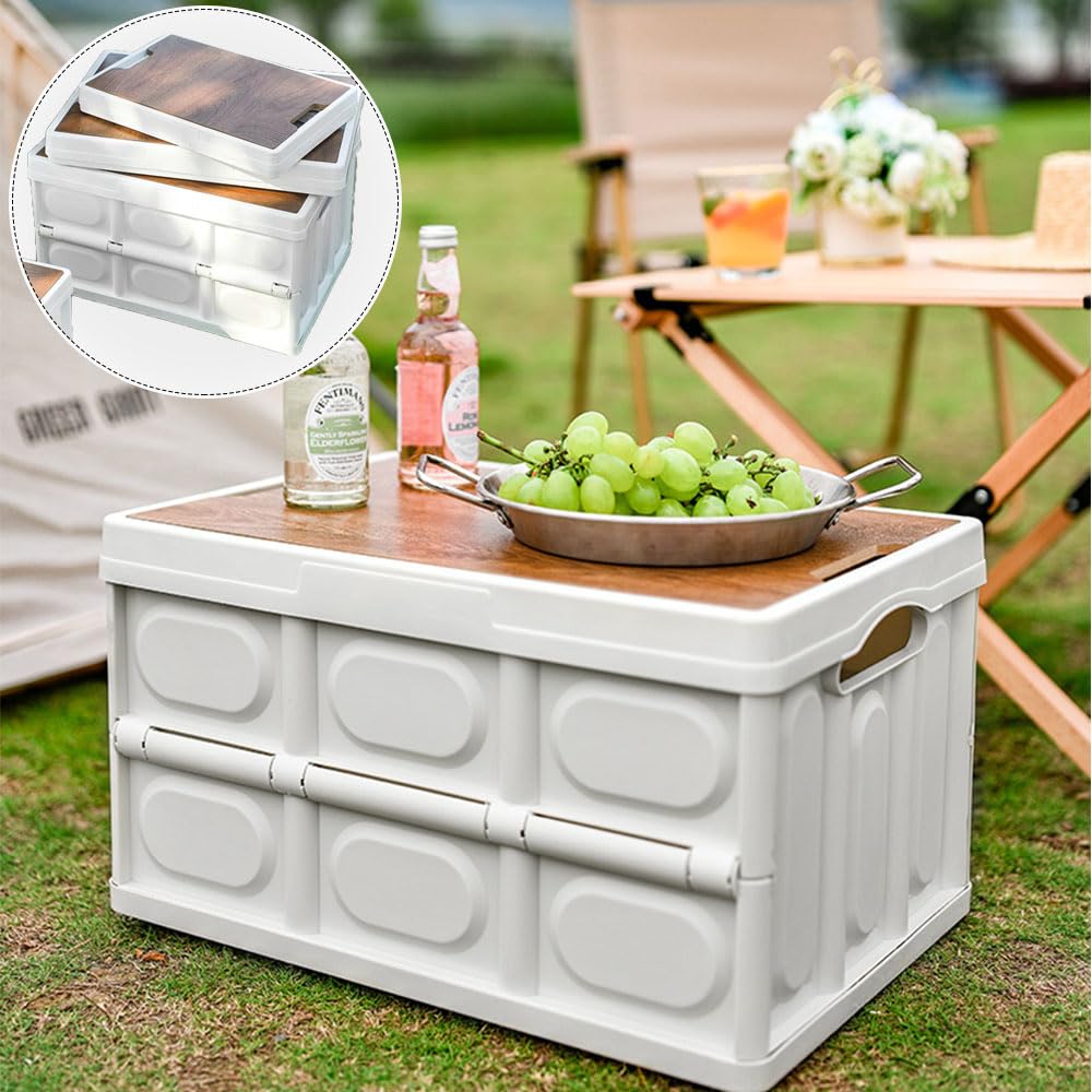 Amazon｜収納ボックス キャンプ 木蓋付き 折りたたみ コンテナ