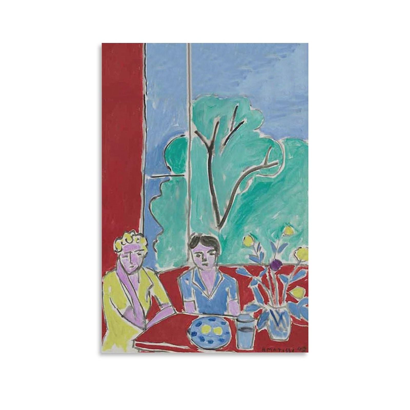 Amazon.co.jp: 素晴らしい絵画 アンリマティスの有名「2人の女の子の赤