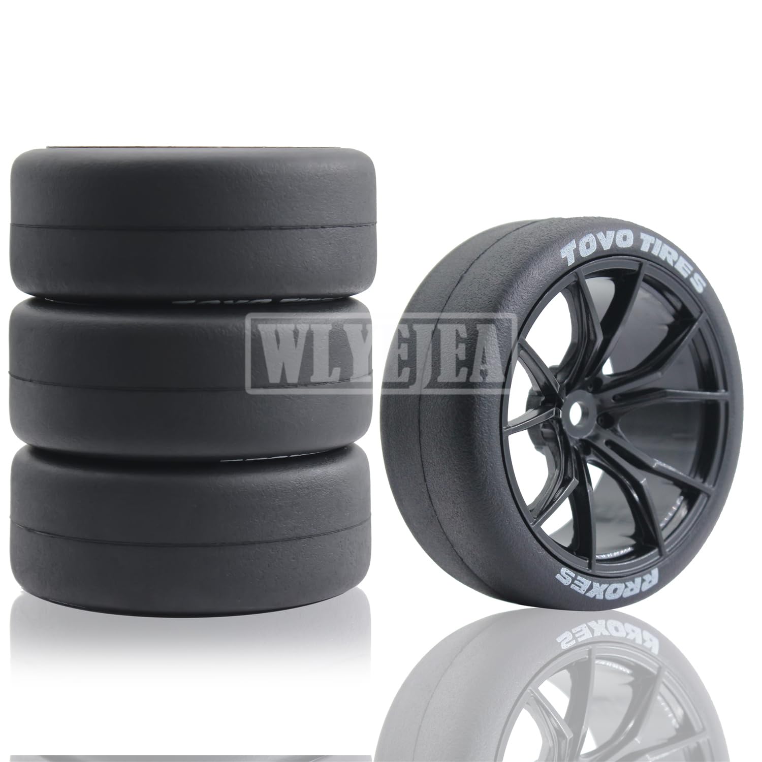 Amazon | WLYEJEA 1/10 RCドリフトホイール 65mm ゴムタイヤ 12mm 六角