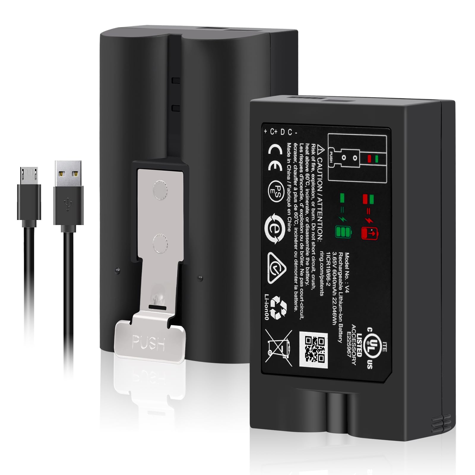 Amazon.com: 1-Pack Replacement V4 Battery for Ring-Video Doorbell