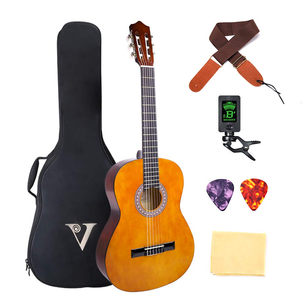 Amazon | クラシック ギター 39インチ 4/4ナイロン 弦 小学生 大人用