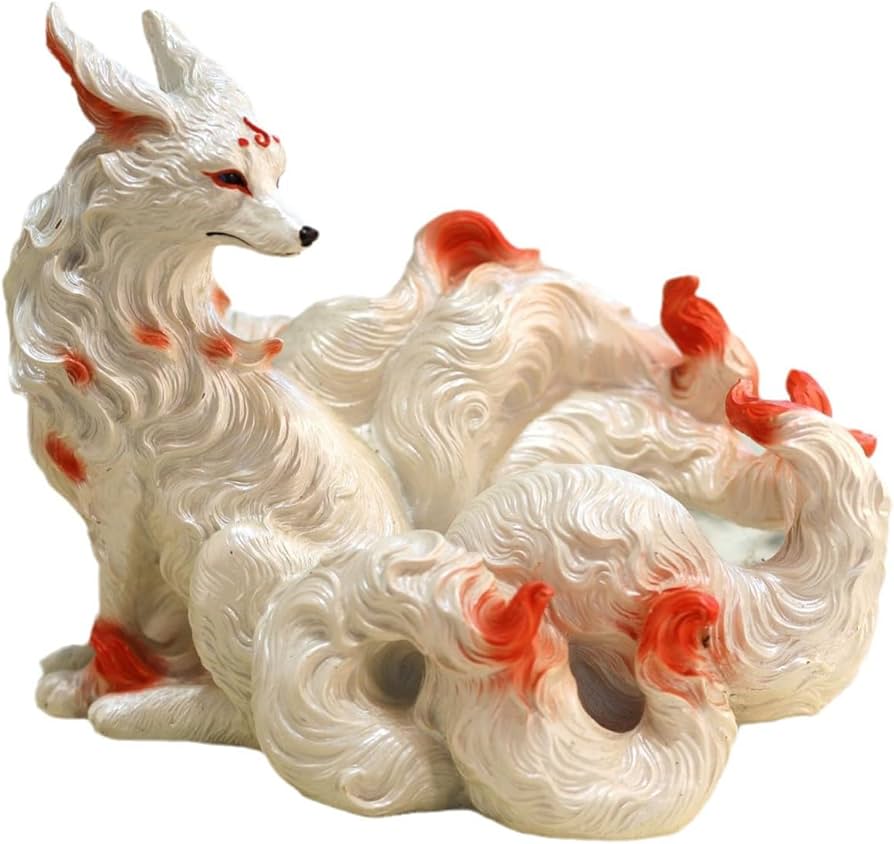 Amazon.co.jp: Aoccqkf九尾の狐 置物 装飾マスコット 子狐 九尾の狐